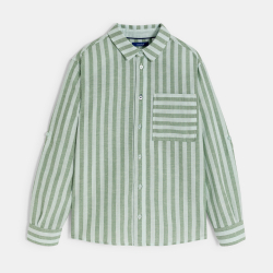 قميص مخطط من الكتان، اللون...